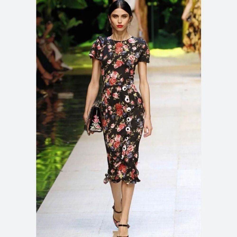 nwot dolce@gabanna rose print dress - Picture 4 of 13